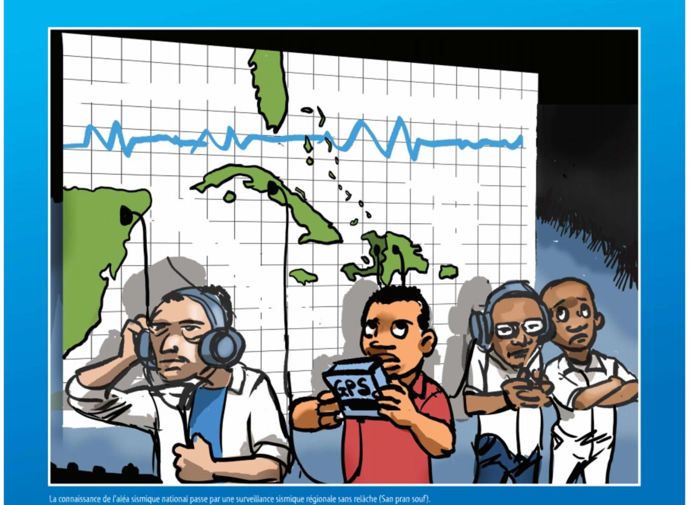Regards sur le tremblement de terre par le caricaturiste haïtien Chevelin. 